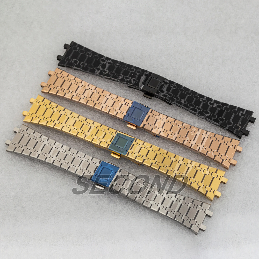 AP 15400 오데마 피게 로얄 오크 스트랩 버터플라이 버클 남성용 시계줄 26mm 316L 스테인리스 스틸