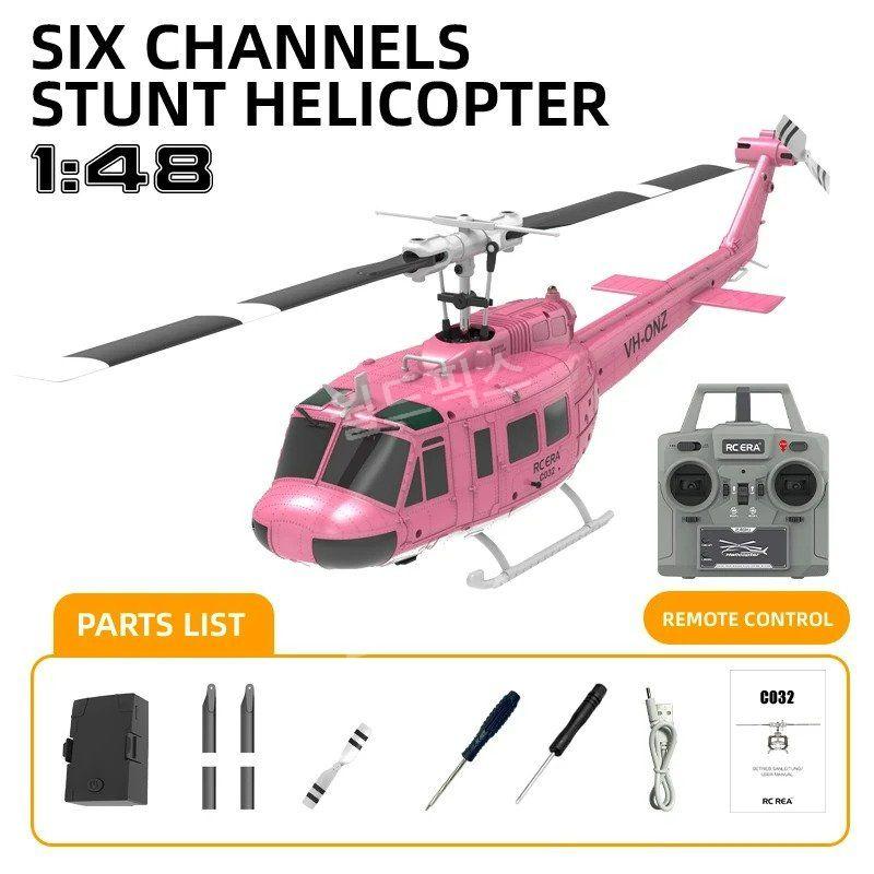 [해외] RC헬리콥터 RC헬기 군용 레이더 헬리콥터 원격제어 브러시리스 UH-1 6채널 Pink