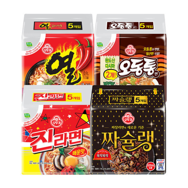 [오늘출발] 오뚜기 오뚜기 인기라면 20입(진라면매운맛+짜슐랭+오동통면+열라면)