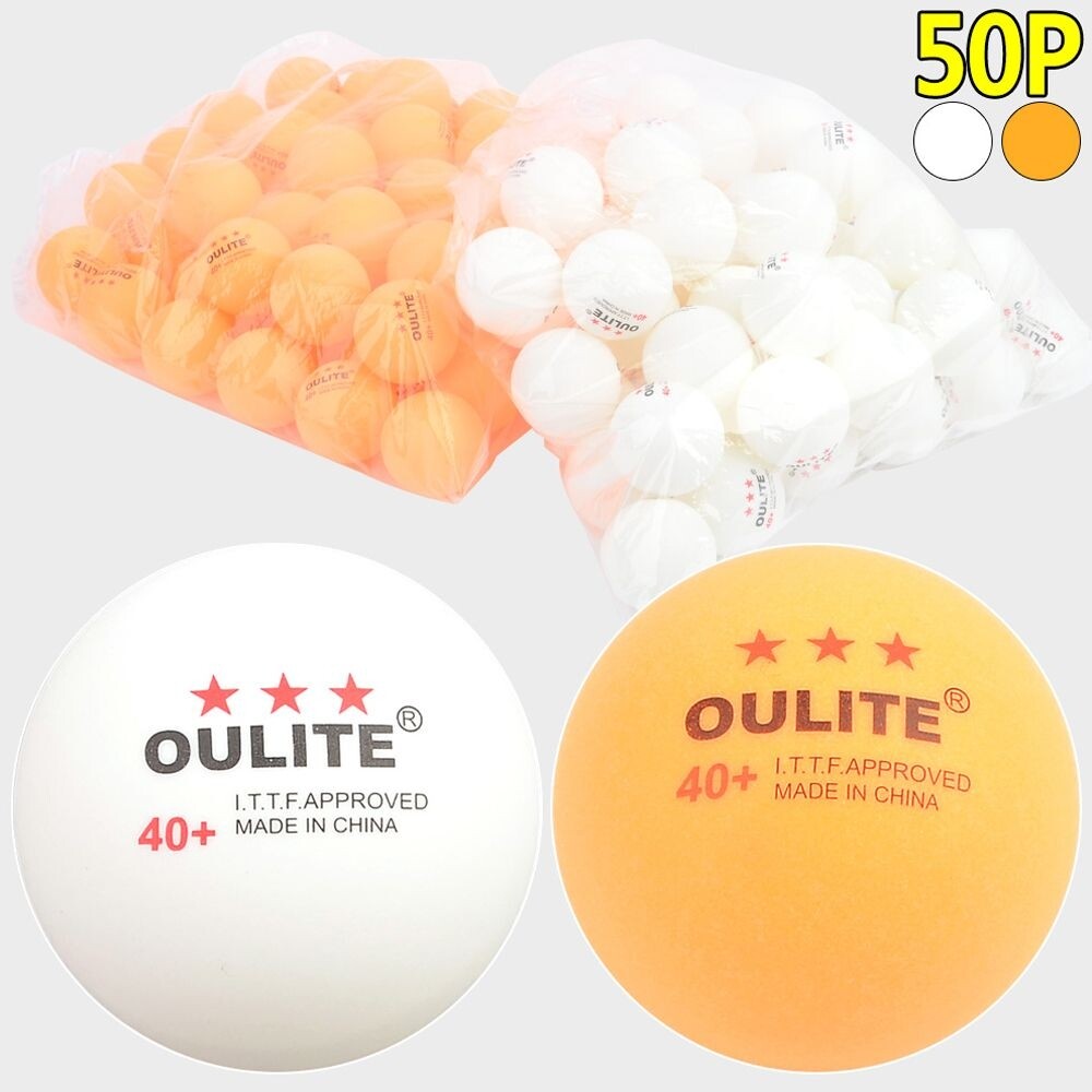 ABS 탁구공 50P 3성탁구공 레슨용 연습용 용품/로또/세트/연습/경기/대용량/무지/소프트/선수/탁구/추첨/러