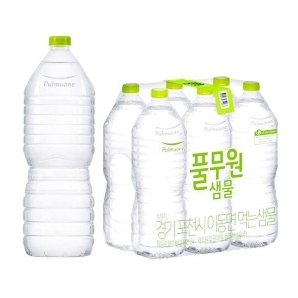 풀무원샘물 풀무원 무라벨 2L-6개 생수 물 먹는샘물 마시는물 워터 물2리터