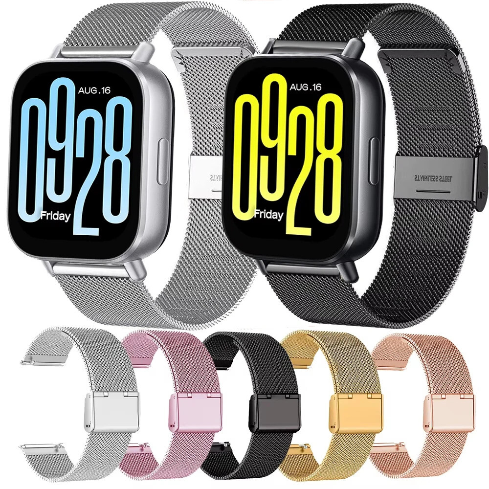 Xiaomi Redmi Watch 5 Active/5 Lite/3 Active/3 Lite 스테인레스 스틸 교체 스트랩 손목 발찌 용 금속 밀