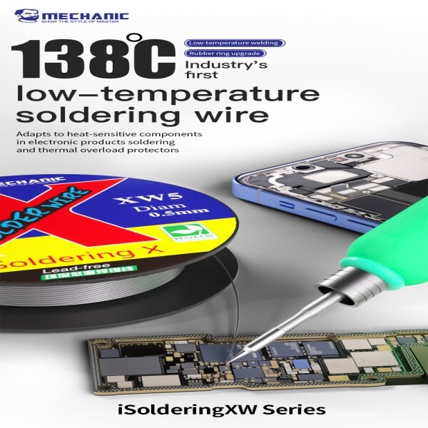 기계식 공식 I 납땜 XW 와이어  휴대폰 수리용 무연 저융점 XW5  XW6  0.5  0.6mm  40G