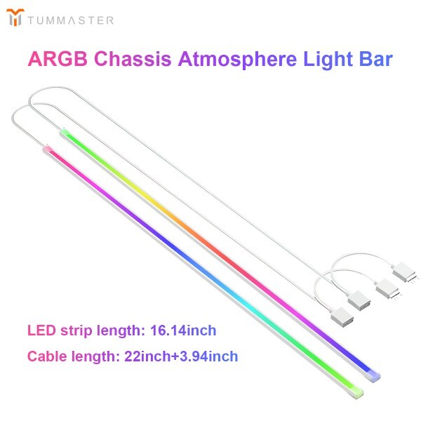 [해외] TUMMASTER ARGB PC 장식 스트립 조명 케이스 DIY 용 5V 3PIN 마더 보드 동기화 주소 지정 가능 분위기 라