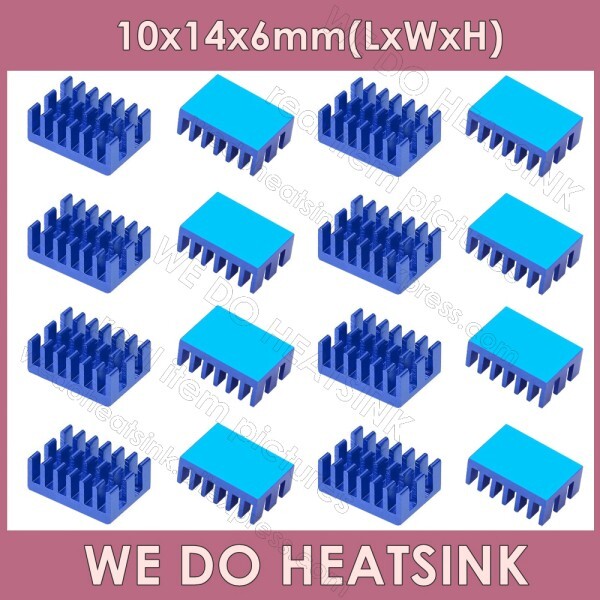 우리는 열 패드가 없거나 있는 방열판 10x14x6mm 파란색 슬롯형 알루미늄 IC 메모리 Ram 칩 냉각 냉각기를