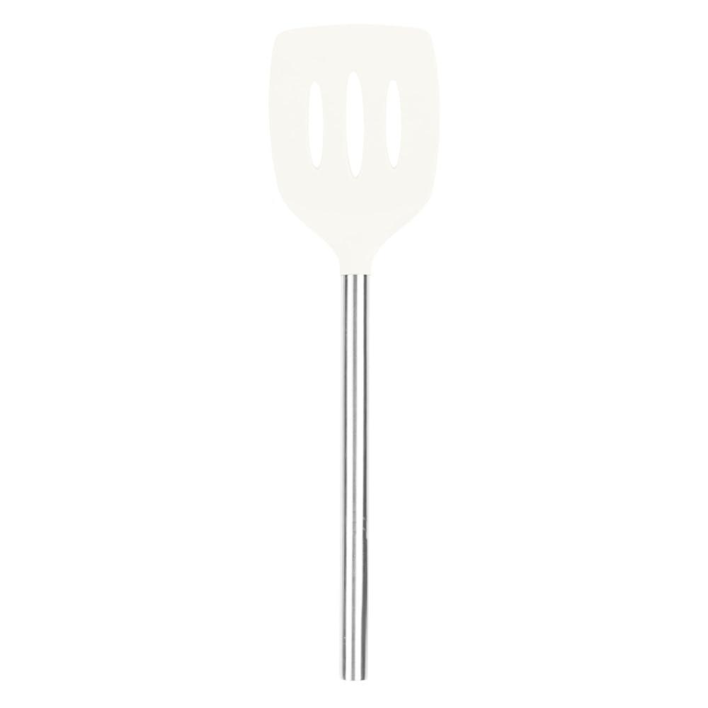 Tovolo 스테인리스 스틸 손잡이가 있는 실리콘 슬롯 뒤집개 팬케이크 주걱 논스틱 조리기구 및 주철 프라