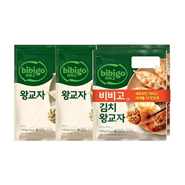 비비고 CJ제일제당 T 비비고 왕교자 1.05kg x2봉 + 김치왕교자 420g x 2봉