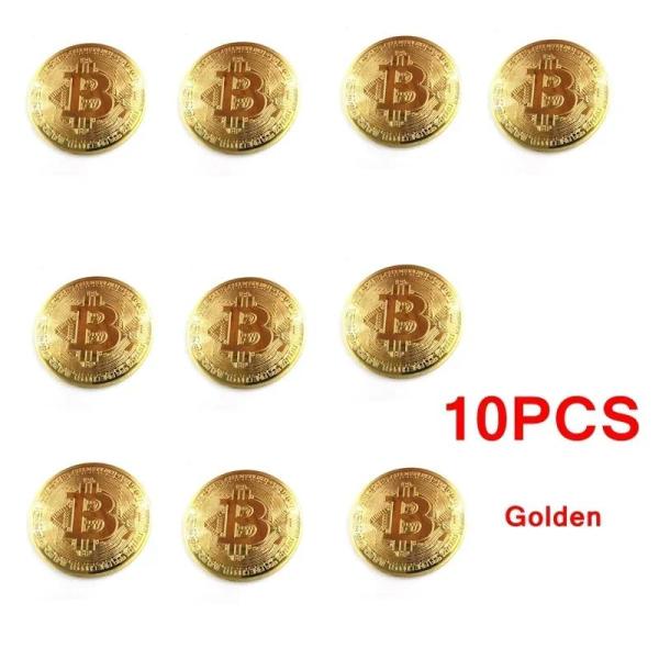 유럽풍 엔틱소품 1050PCS 골드 도금 Bitcoin 동전 수집품 미술 컬렉션 선물 물리적 기념 Casascius BTC 금