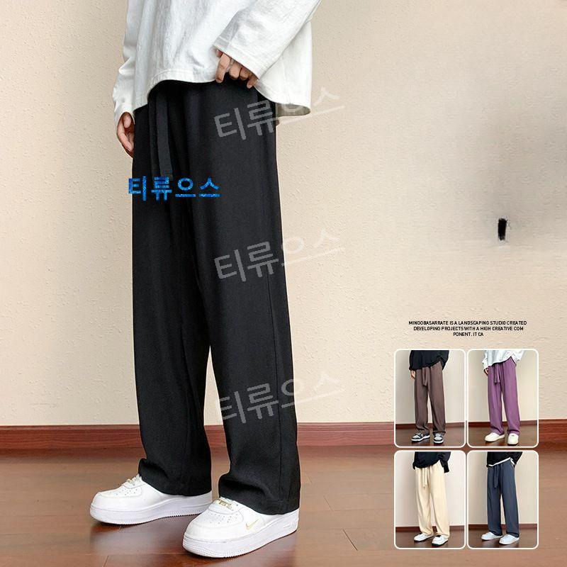 티류으스 빅사이즈 남자 와이드 팬츠 밴딩 고무줄 편한 바지 M-9XL