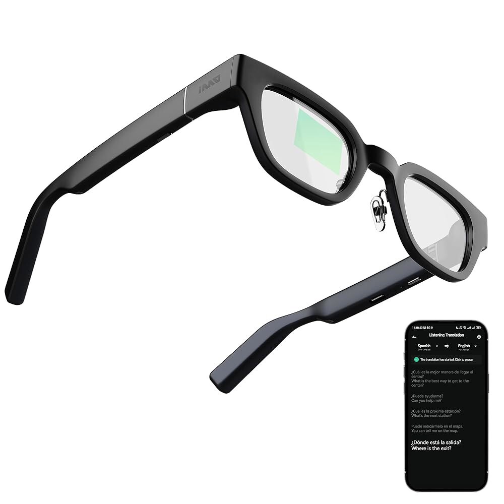 인모 고 번역 안경 남성 여성용 AI 스마트 11개 언어 실시간 번역기 눈에 보이는 단어 보이지 않는 텔레프