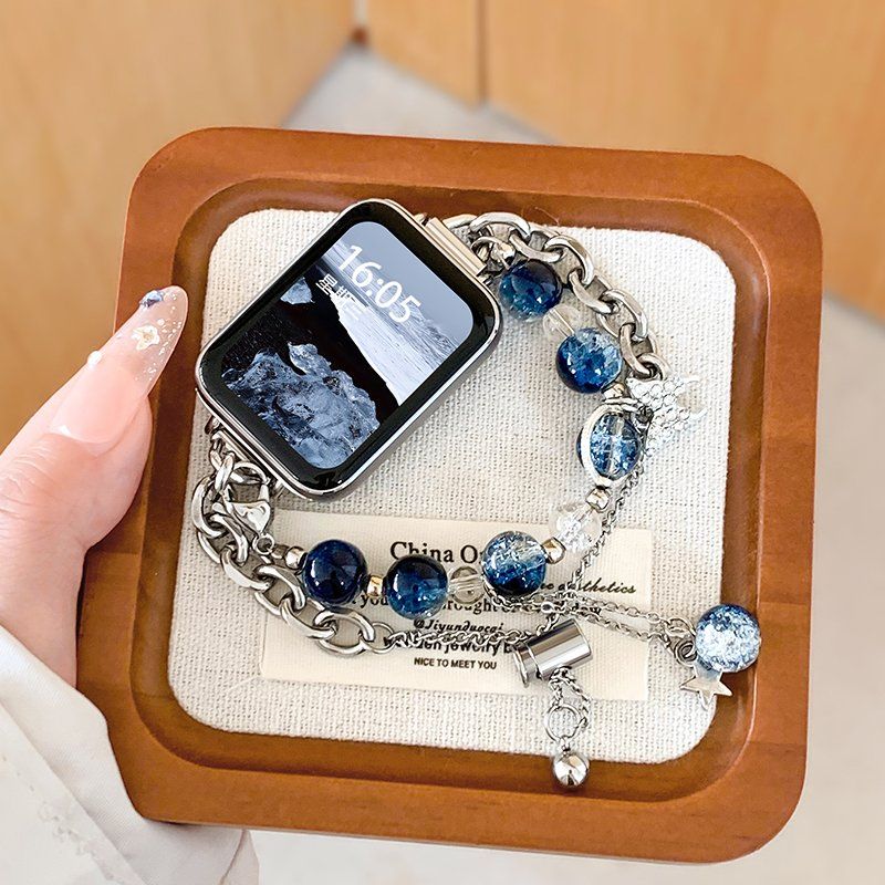 미밴드9 프로 스트랩 크리스탈 블루 체인 메탈  크리스탈블루 스타 트랙 나비 Xiaomi Bracelet 8Pro 스트랩