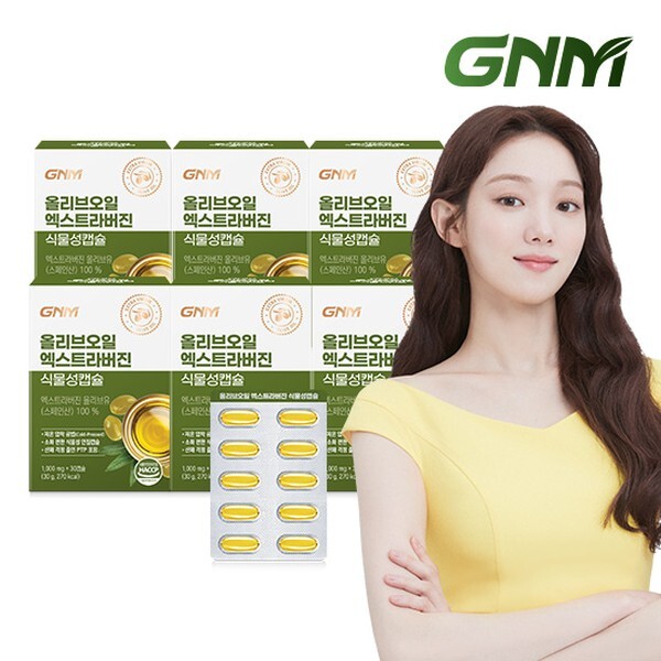 GNM자연의품격 GNM 올리브오일 엑스트라버진 식물성 캡슐 30캡슐 x 6박스총 180캡슐) 유기농 올리브유 100 스페인산
