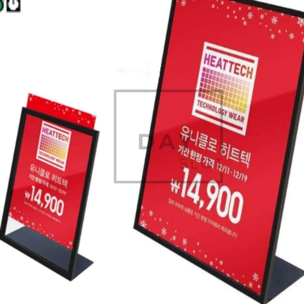 [오늘출발] 데이슬롯 철제 L형 POP꽂이 A3 안내판 거치대 홍보물꽂이 L형POP꽂이 테이블가격표 L자형POP스탠드