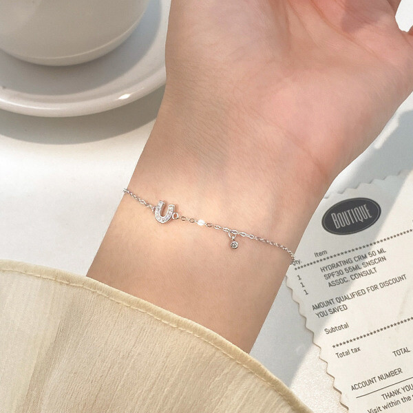 14k 실버 블링 말발굽 행운 925 팔찌 당일발송가능+무료배송