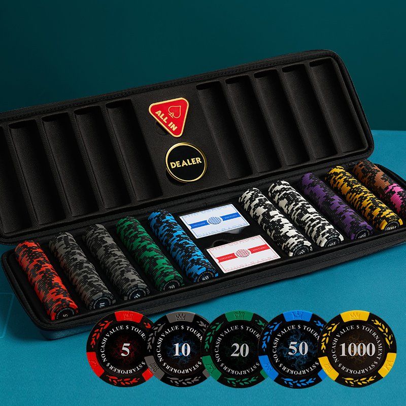 포커칩 세트 텍사스 홀덤 용품 클레이칩 고급 코인 게임 카지노 룸 칩셋