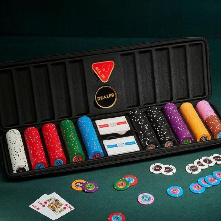 포커칩 세트 텍사스 홀덤 용품 세라믹칩 43mm 무액면 고급 카지노 코인