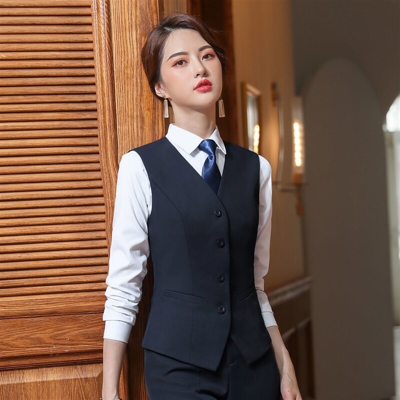 [해외] 레스토랑 서빙복 유니폼 호텔 카지노 조끼 캐셔 직원 정장조끼 베스트 내마모성