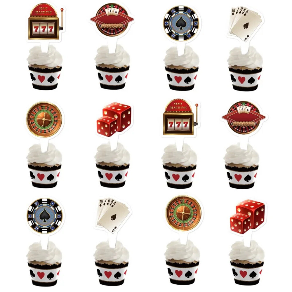 돈케이크 카지노 케이크 포커 머니 쉐이크 주사위 생일 삽입 해피 렌더링 소품 토퍼