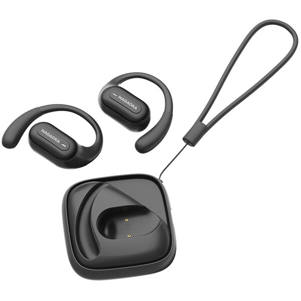[해외] 나가오카 NAGAOKA 완전 무선 이어폰 오픈 이어형 Bluetooth 지원 마일드블랙 NOW10MBK