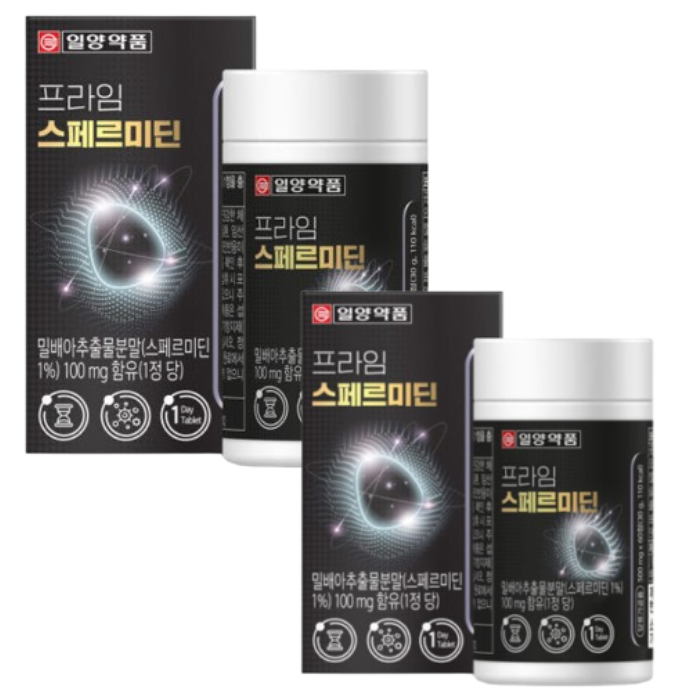 [오늘출발] 일양약품 스페르미딘 1mg 함유 밀배아추출물분말 100% 식물성원료 케르세틴 60정 2박스