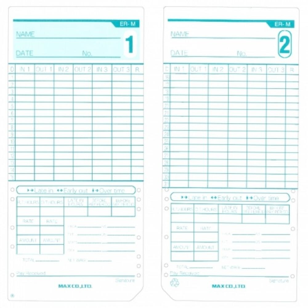 맥스 ER-M 출퇴근 카드 100매 1개/공장/택시/버스/순찰/출근/퇴근/근태/관리/아르바이트/직원/회사/아파트