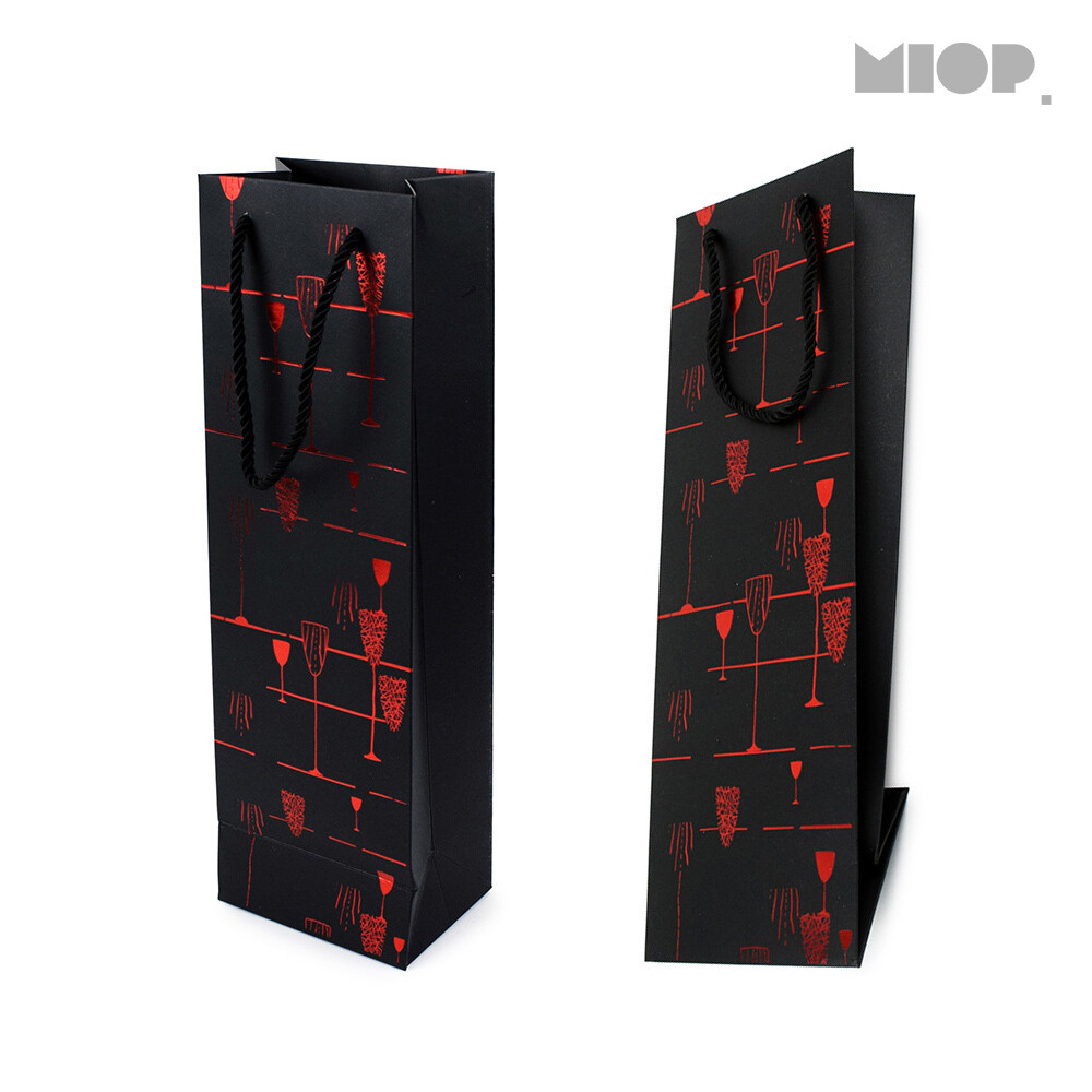[오늘출발]미오피 와인쇼핑백 와인무늬 디자인쇼핑백 주류포장케이스 양주 와인선물