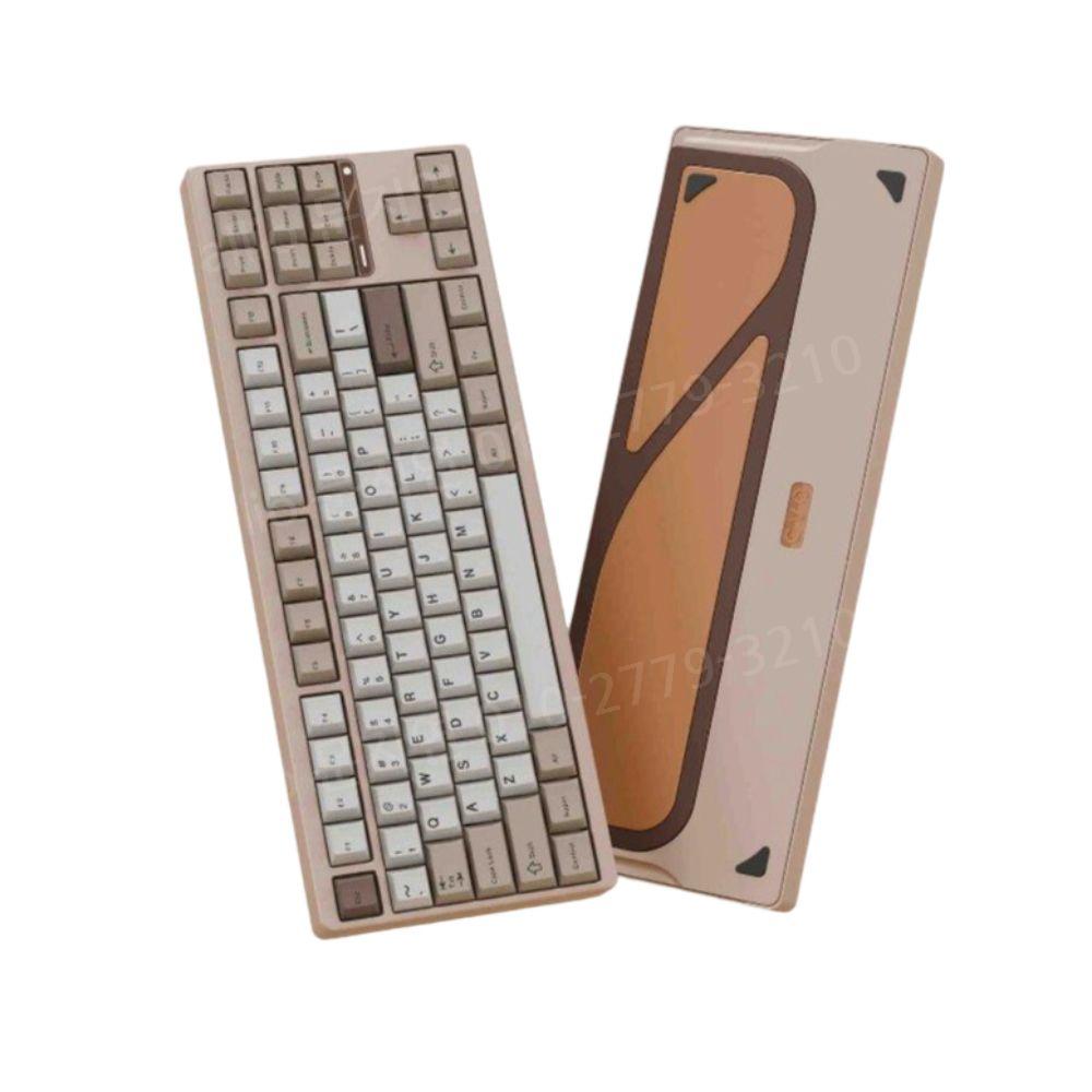 EVO80 수제 윤활 풀 알루 유무선 커스텀 키보드 아주르 I. Scarlet 연한 파란색 축 + FR4 포지셔닝 플레이