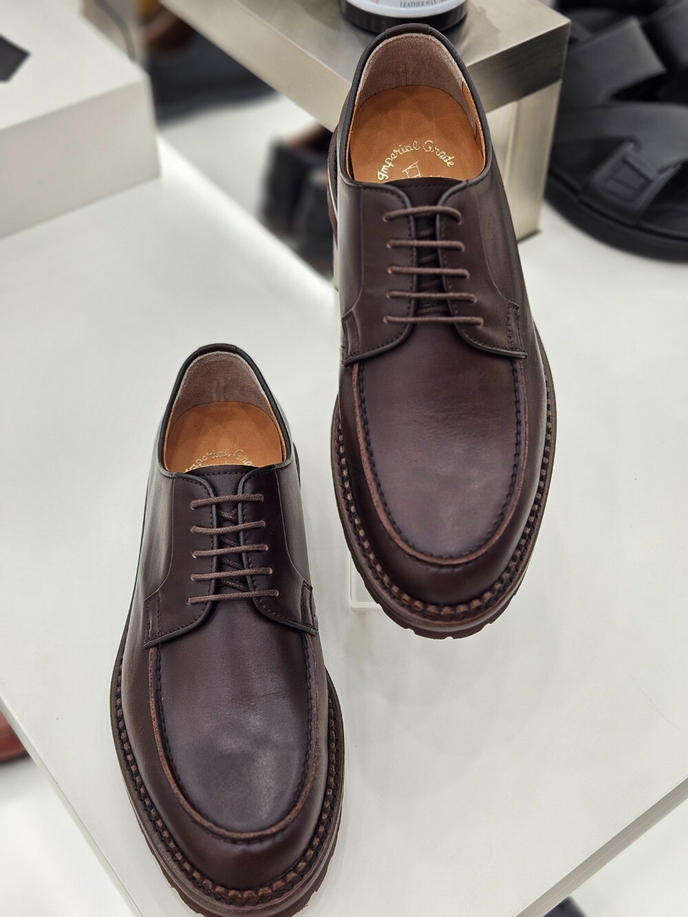 스타필드수원 금강헤리티지 금강제화 리갈201 남성구두 4CM굽 U팁 더비슈즈 브라운 REGOXG5030F3C