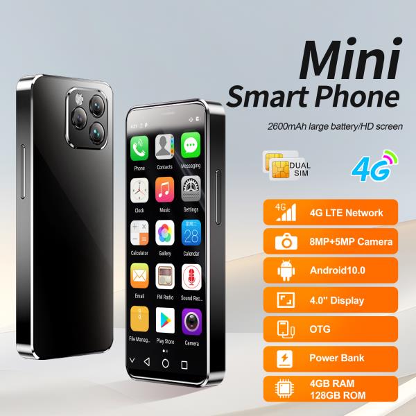 SERVO 16MAX 4G LTE 미니 스마트폰 안드로이드 10.0 듀얼 SIM 대기 와이파이 4GB + 128GB 플레이 스토어