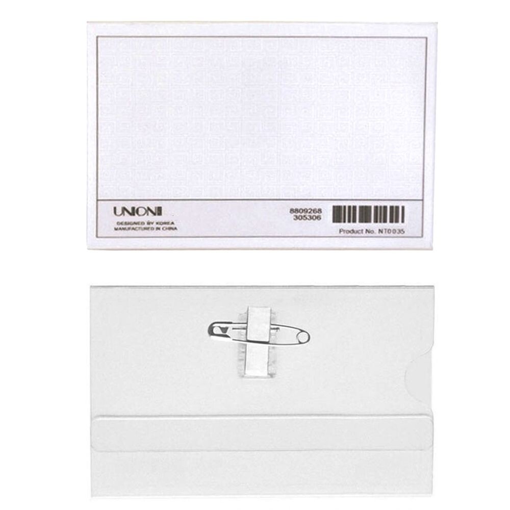 명찰 클립 아크릴 집게 이름표 중 50개입/옷핀 가슴 직원 스태프 병원 사원 알바 유니폼 투명 사무용 행사