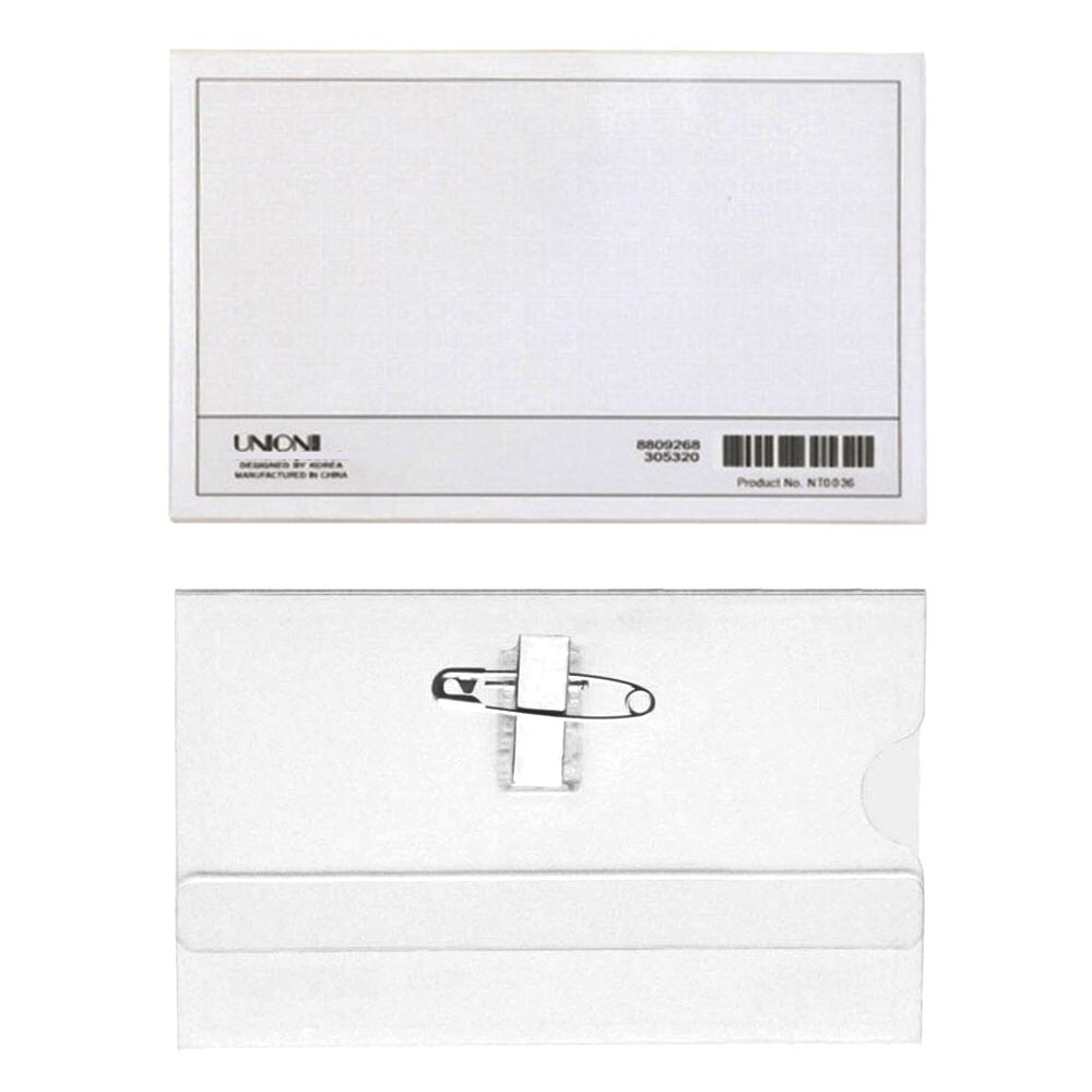 명찰 클립 아크릴 집게 이름표 대 50개입/옷핀 유니폼 투명 사무용 가슴 직원 스태프 병원 사원 알바 행사