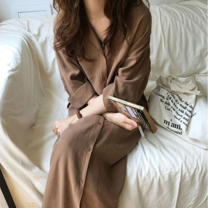 SZZ5Z58롱자켓 원피스 캐주얼 셔츠형 롱원피스