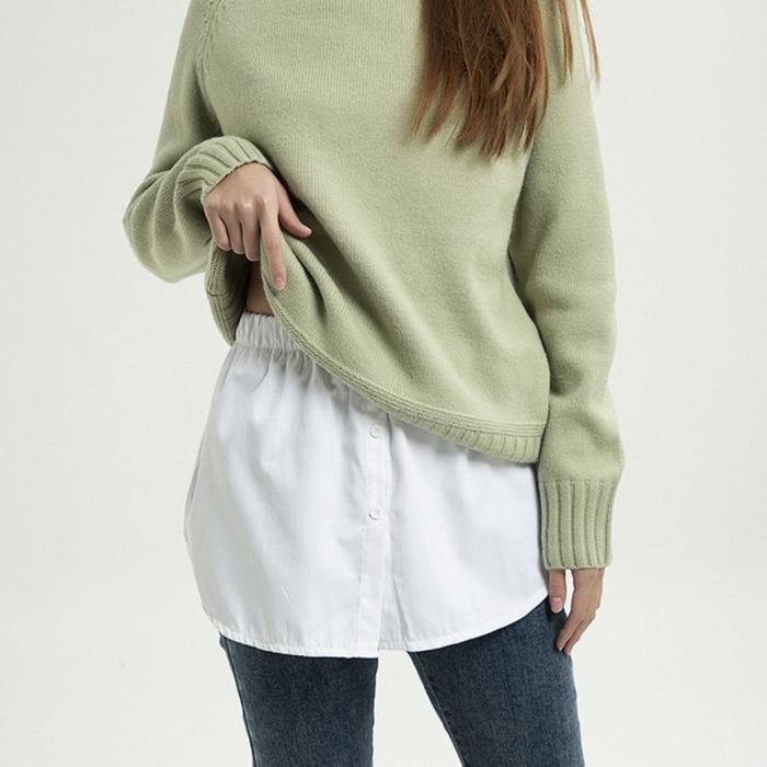 SZZ5ZW8밑단셔츠 페이크티 밑단 페이크 스커트