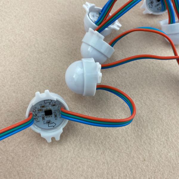 직경 30mm IP68 12V WS2811 주소 지정 가능 led 스마트 모듈 RGB 풀 컬러 유화이트 커버