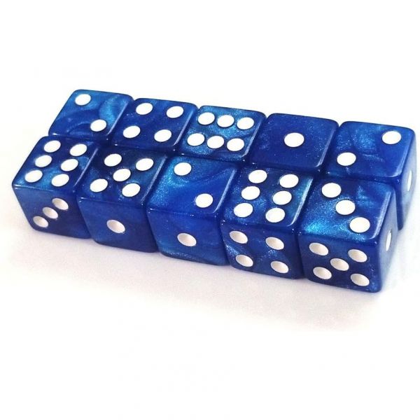 카지노 주사위 투명 세트 보드 게임 Marvel 마블링 블루용 유니그 스타일 게이밍 식스사이드 D6 10pcs
