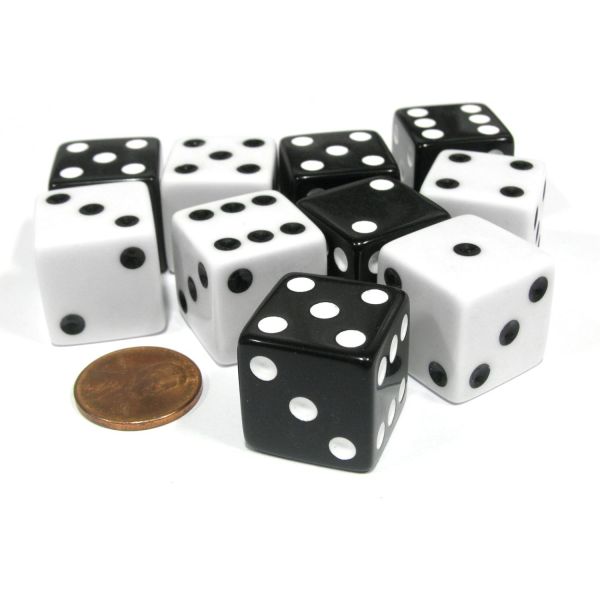 카지노 주사위 다이스 케이스 키트 코플로 게임즈 L 식스사이드 스퀘어 불투명 19mm D6 10개 세트 - 블랙 5