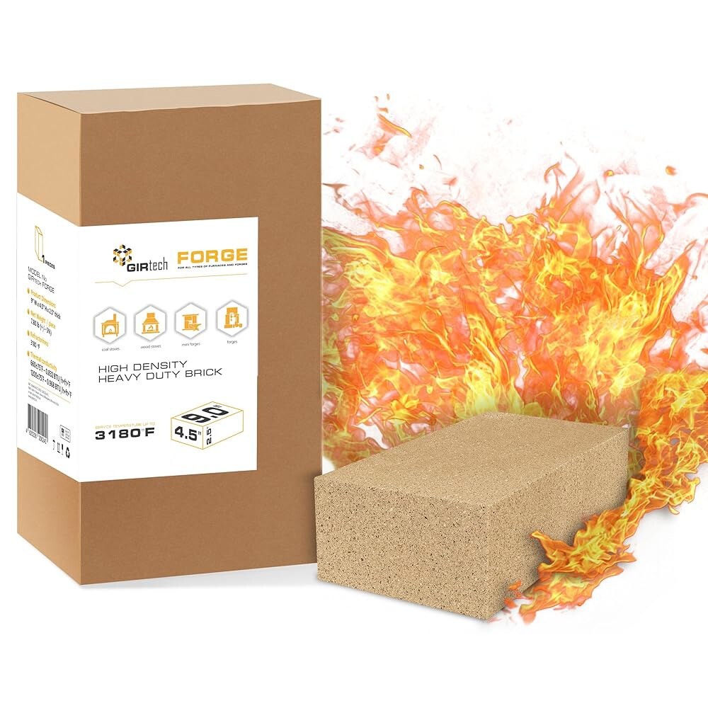 [오늘출발] GIRtech Forge 헤비 듀티 파이어 브릭 3200F - 1팩 조적 단열 가마 화덕 그릴 용융 금속용 경질 내화