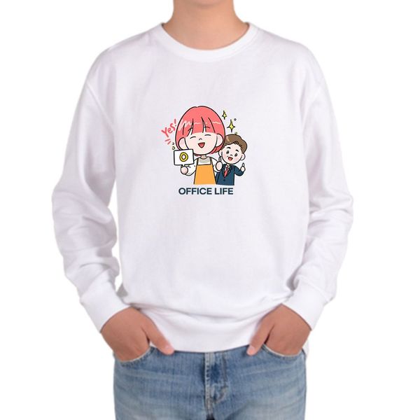 직장생활 라떼는말야 점심메뉴 직장상사 그림 맨투맨 디지털프린팅