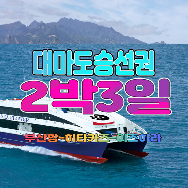 [오늘출발] 대마도여행 대마도배편 2박3일 왕복승선권 일본 대마도 부산 대아고속 씨플라워  26년4~6월오픈