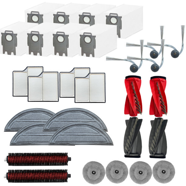[오늘출발] [호환] 호환 로보락 S9 Maxv Ultra 소모품 먼지봉투 필터 메인 사이드 브러쉬 물걸레 리필 세척 7종 28개 세트