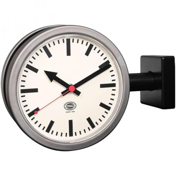 빈티지 시계 레트로 아날로그 덜튼Dulton 더블 페이스클락 170D2 매트 블랙x로우 대담한 2톤 컬러 양면 괘