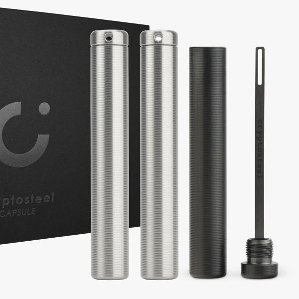 암호화폐 지갑 알트 리플 가상 캡슐 듀오  비트코인 시드 및 개인 키용 스틸 백업 무료 노아 컨테이너 포