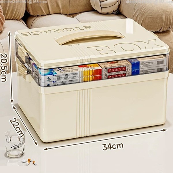 2단 가정용 대용량 구급함 층층이 정리할 수 있는 의약품 수납 보관함-구매를 환영합니다