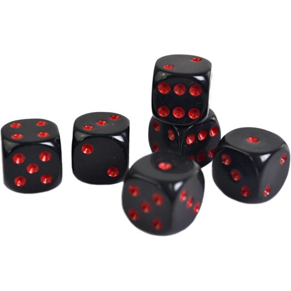 다면체 주사위 다이스 다각형 마술 TXGIRL 카지노 세트 16mm 아크릴 빨강 검정 음용 디지털 보드 갬블 6 면