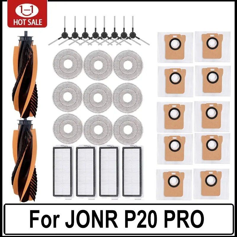 JONR P20 PRO / T5 Pro 로봇 진공 청소기 액세서리 메인 사이드 브러시 Hepa 필터 걸레 천 교체
