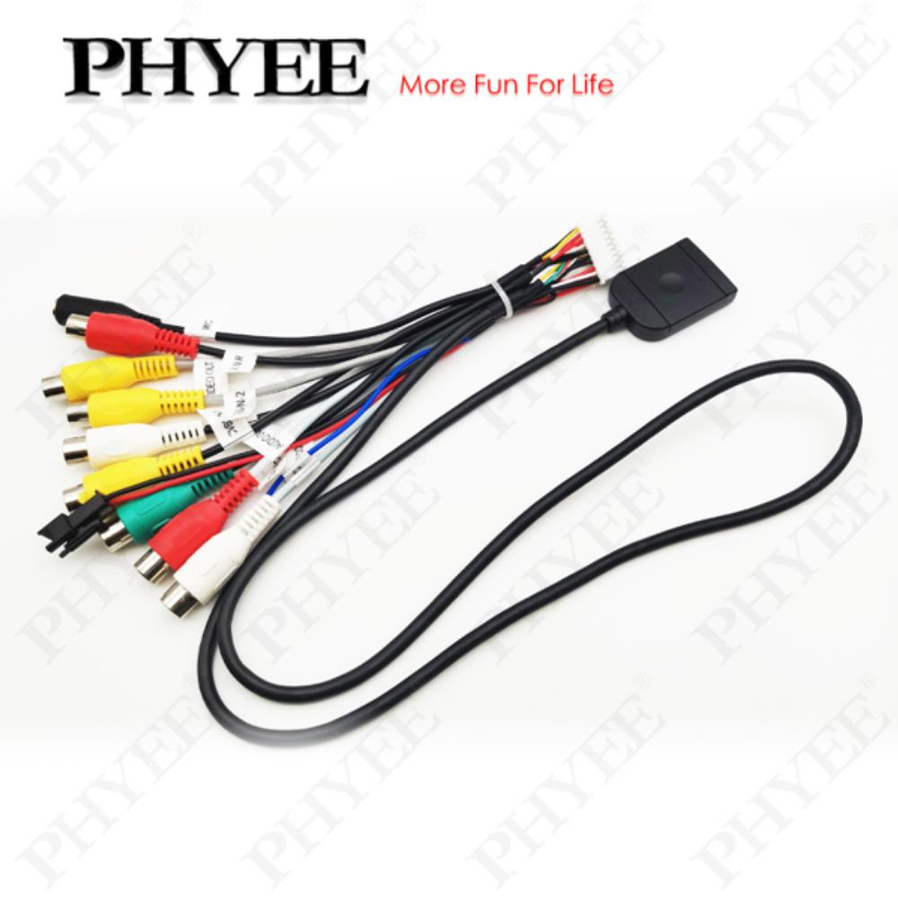 휴대폰 SIM 카드 RCA 오디오 비디오 하네스 SIM 카드 슬롯 케이블 포함 서브우퍼 출력 CVBS Aux 앰프 제어