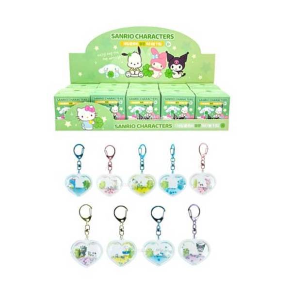 [오늘출발] 뽀사사 무료배송 산리오 캐릭터즈 네잎클로버 행운 워터볼 키링 랜덤3개 가방 걸이 포차코 헬로키티