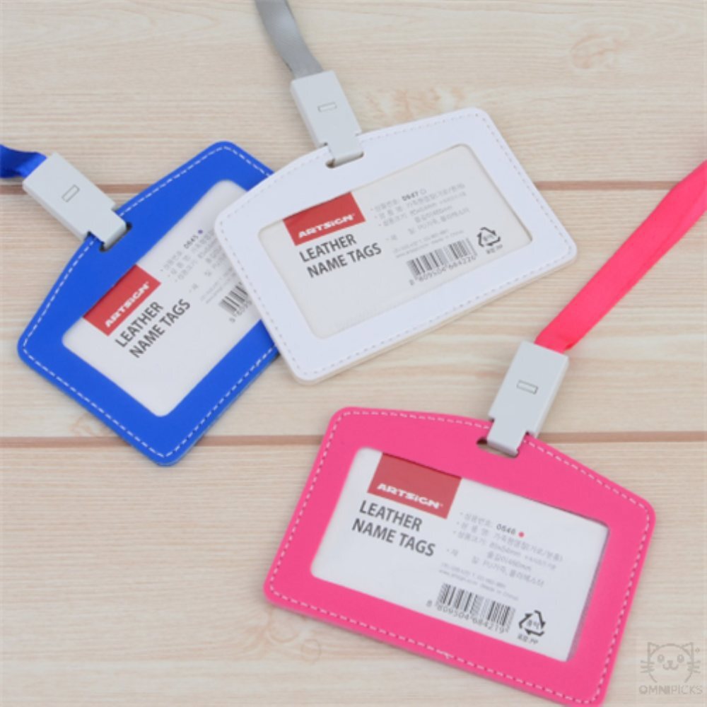 [오늘출발]옴니픽 심플 컬러 목걸이 명찰 명함케이스 실명제목걸이케이스 학교납품명찰 학생증케이스