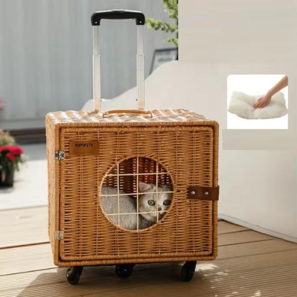 정시출고 품질보증 무료배송 바퀴와 신축 핸들이 있는 새로운 패션 애완동물 캐리어 운반 수하물