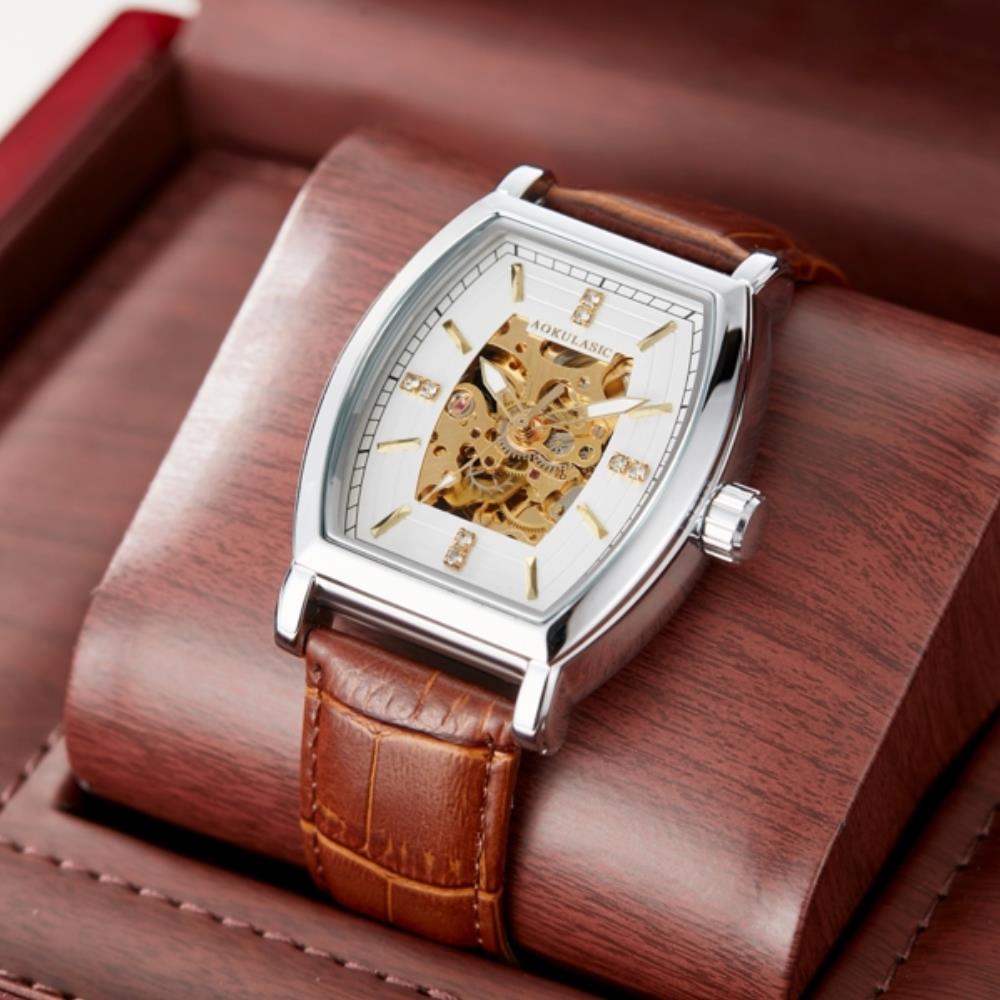 탑 자동 탱크 시계 남자 Reloj Replica Tourbillon 무브먼트 손목 시계 방수 직사각형 Otomatik Erkek Kol